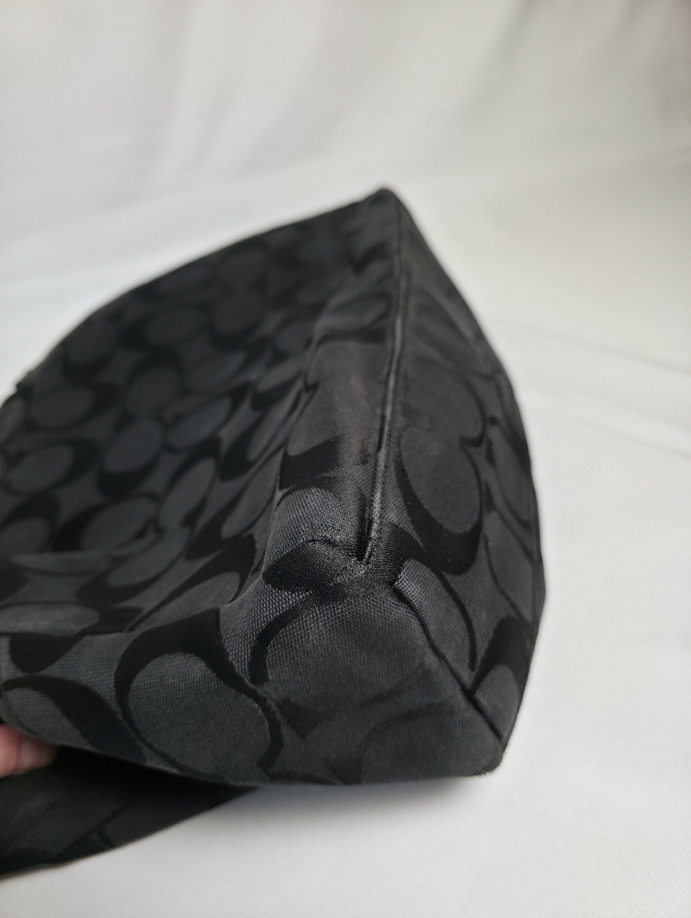 PROJECT Coach Black Canvas Tote 'C' Monogram Huge Shoulder Laptop Diaper Bag Y2K - Picture 4 of 16